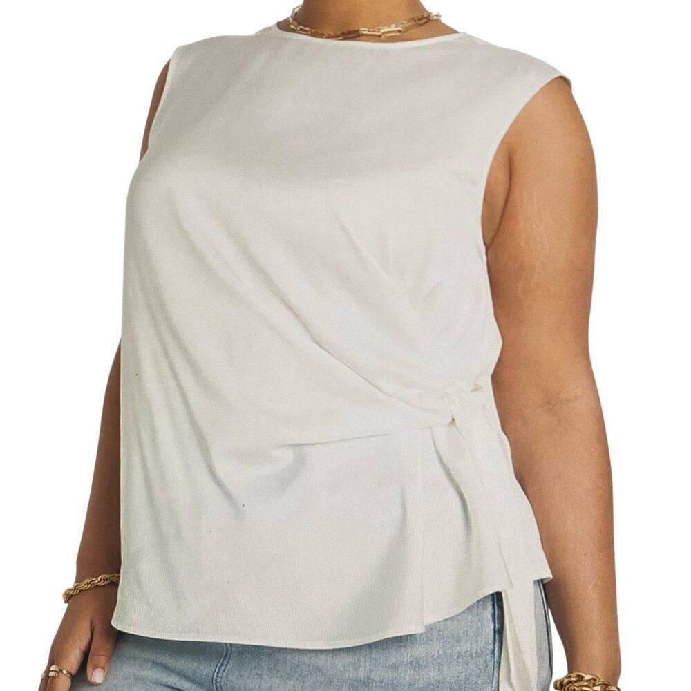 Eloquii Tie Side Satin Tank Blouse Size 22